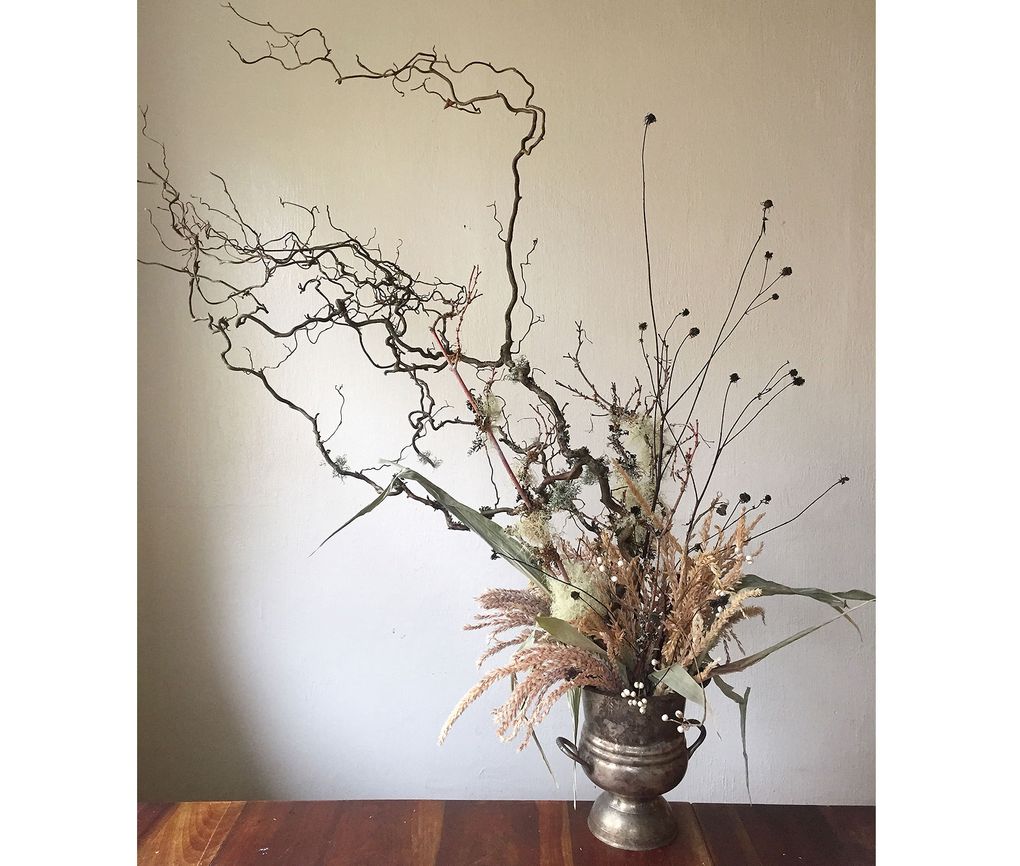 Morgan recommends branches and pods for a centerpiece that will last longer into the season. (Courtesy of Fortunate Orchard)